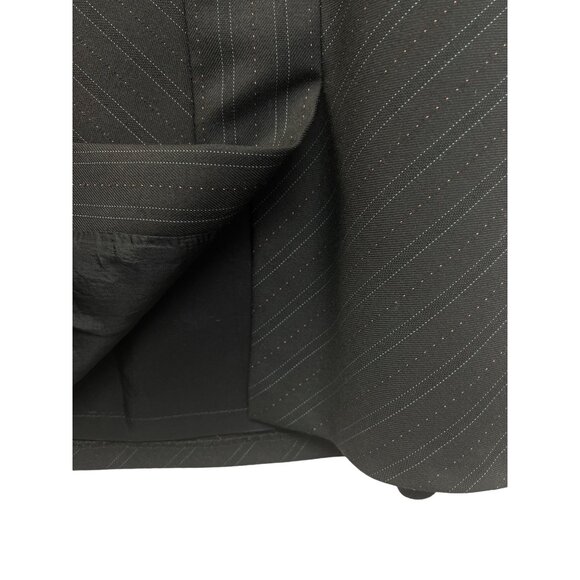 Loft Black Pinstripe Wool Blend A-Line Skirt - Picture 4 of 6